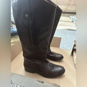 FRYE Melissa button Brown Leather Riding Boots